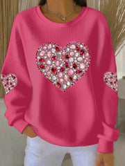 Women's Valentine's Day Round-Neck Sweatshirt