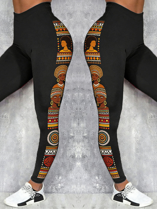 Women's Black History Print Velvet Leggings