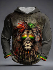 Men's Black History Month Lion Waffle Knit Sweatshirt