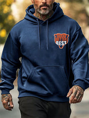 Men's Good Better Best Print Football Fans Gameday Casual Hoodie