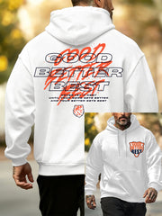 Men's Good Better Best Print Football Fans Gameday Casual Hoodie