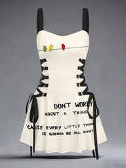 Women's Every Little Thing Is Gonna Be All Right Print Slip Dress