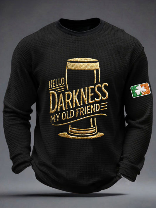 Men's Hello Darkness My Old Friend Waffle Long Sleeve T-Shirt