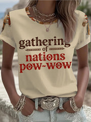 Women's Gathering of Nations Pow Wow Indian Native Art Print short-sleeved T-shirt