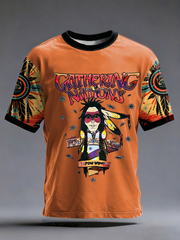 Men's Gathering of Nations Pow Wow Indian Native Art Print short sleeves t-shirt
