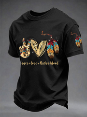 Men's Gathering of Nations Pow Wow Indian Native Art Print imitation cotton short-sleeved T-shirt