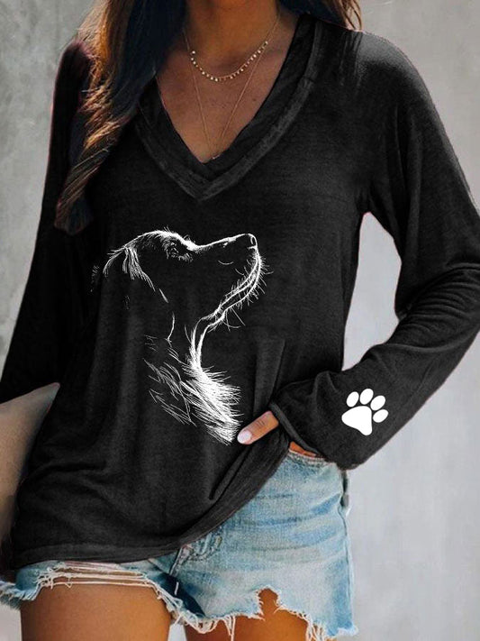 Women's Golden Retriever Printed Casual T-shirt