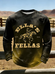 Men's Vintage Ella's Fellas Print Country Music Inspired Waffle T-Shirt