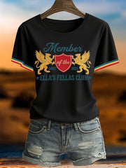 Women's Vintage Member of the Ella's Fellas Club Printed T-shirt
