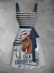 Women's Talk derby to me striped lace-up dress
