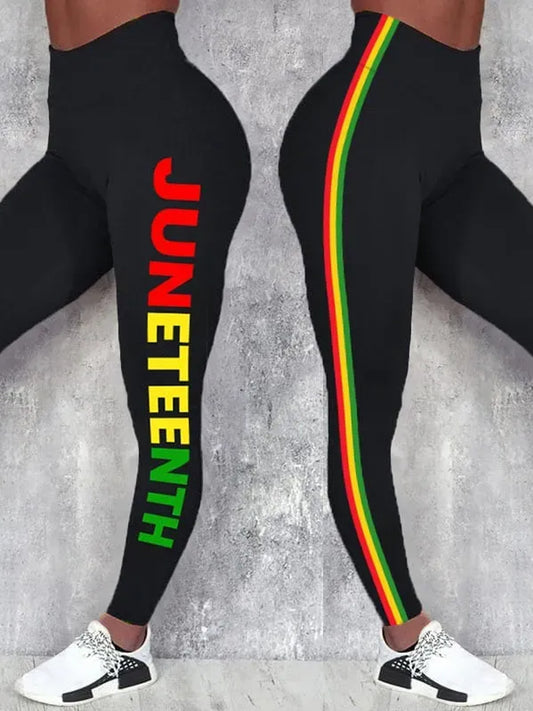 Women's Juneteenth Print Casual Leggings