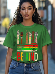 Women's Be Kind Juneteenth 1865 Print Casual Tee