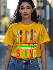 Women's Be Kind Juneteenth 1865 Print Casual Tee