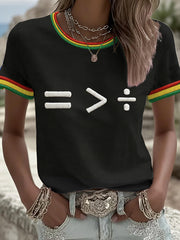 Women's Juneteeth Black History Pride Printed T-shirt