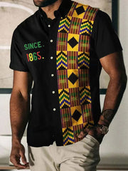 Men's Juneteeth Art Black Pride Printed Shirt
