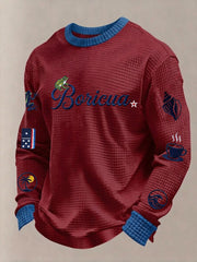 Men's Puerto Rico Printed Waffle Long Sleeve Sweatshirt