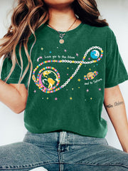 Women's Love You To The Moon And To Saturn Artemis II Mission Print Casual Tee