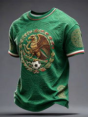 Men's Mexico Football Lover Art Printed T-shirt