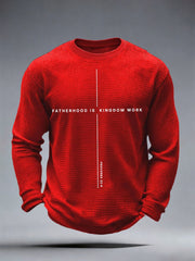 Men's Fatherhood is Kingdom Work Print Waffle T-Shirt
