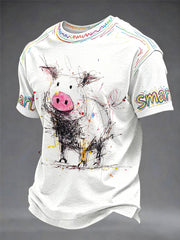 Smart Pig graffiti fun casual unisex T-shirt