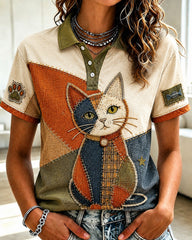 Women's Cat Lovers Printed Shirt