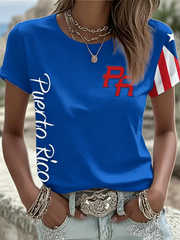 Women's Puerto Rico Printed short-sleeved T-shirt