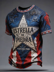 Men's Puerto Rico Pride Taino Art Printed T-shirt