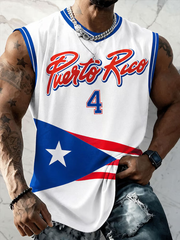 Men's Puerto Rico Basketball Print vests