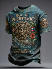 Men's Puerto Rico Taino Art Printed T-shirt