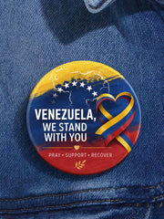 Unisex Pray For Venezuela Print Brooch