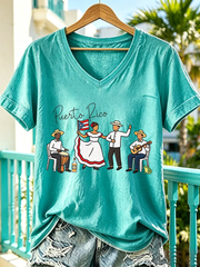 Women's Puerto Rico Printed short-sleeved T-shirt