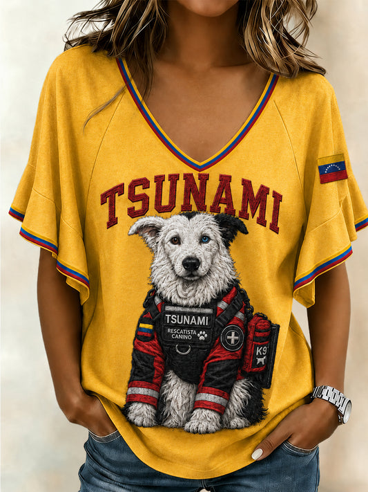 Women's Venezuela Hero Dog Tsunami Patriotic Dog Lover T-Shirt
