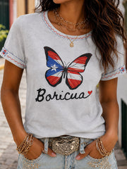 Women's Puerto Rico Pride Art Printed T-shirt