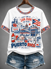 Women's Puerto Rico Printed short-sleeved T-shirt