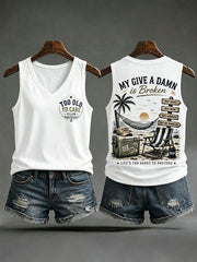 Women’s 'my give a damn is broken' tank tops
