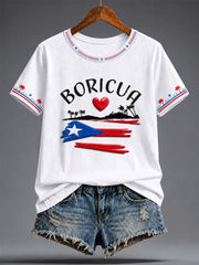Women's Puerto Rico Pride Art Printed T-shirt