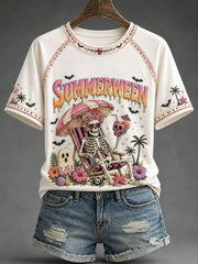 Women's Summerween Print Casual T-Shirt