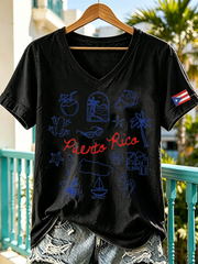 Women's Puerto Rico Printed short-sleeved T-shirt