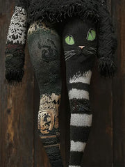 Women's Halloween Cat Print Casual Leggings
