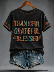 Women's Fall Printed short-sleeved T-shirt