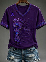 Women's Forget-me-not round neck short sleeve T-shirt