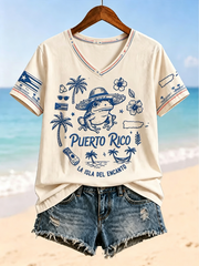 Women's Puerto Rico Printed short-sleeved T-shirt
