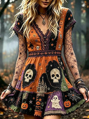 Women's Gothic Style Cotton Line Dress