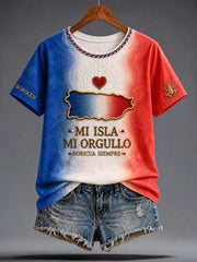 Women's Puerto Rico Art Printed T-shirt