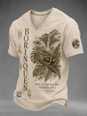 Men's Puerto Rico Printed V-neck T-shirt