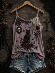 Women's Gothic Black Cat Tank Top