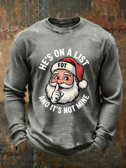 Men's Santa Claus FDT Waffle Print Casual T-Shirt