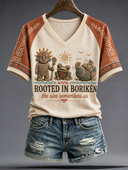 Women's Puerto Rico Art Printed T-shirt