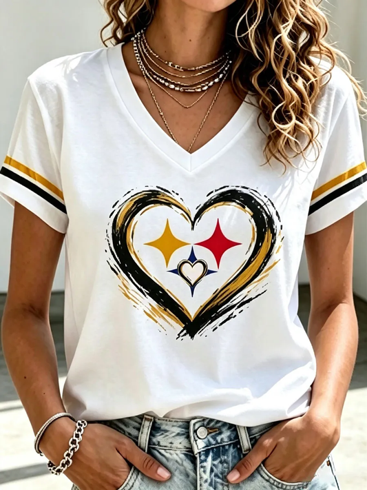 Women's Pittsburgh Football Short-sleeved T-shirt