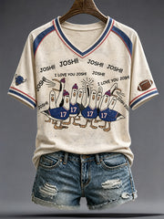 Women's Football Lover Bulls BUF Art Printed T-shirt